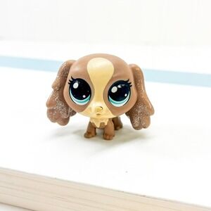 LPS Littlest Pet Shop Hasbro Toy Dog Cocker Spaniel With Blue Dot Eyes